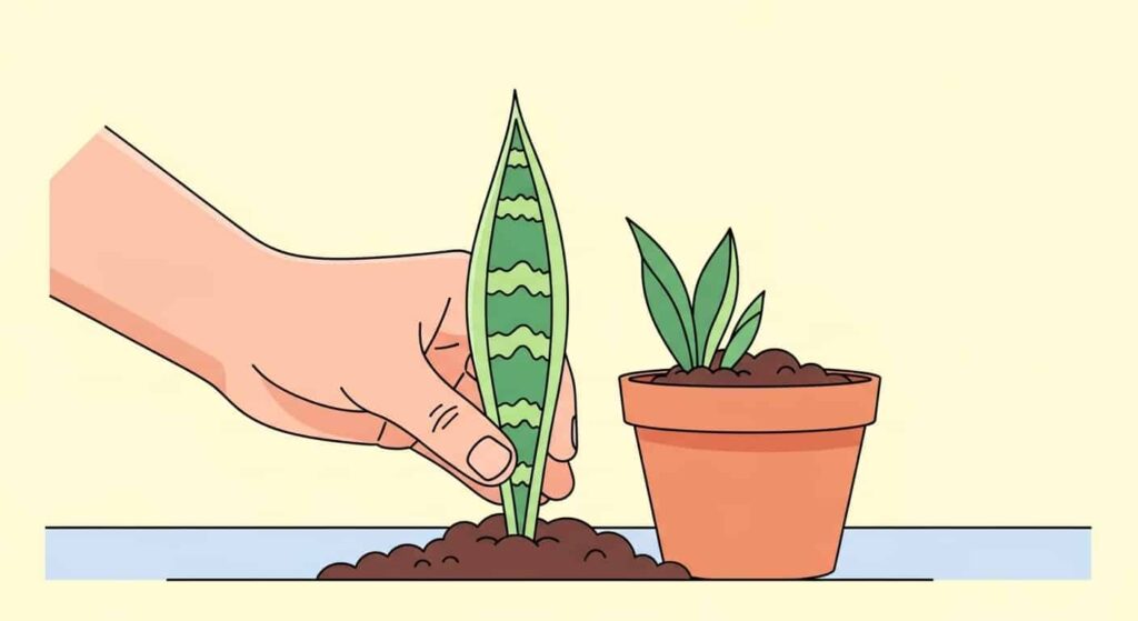 Propagating Snake Plant from Leaf Cuttings in Soil