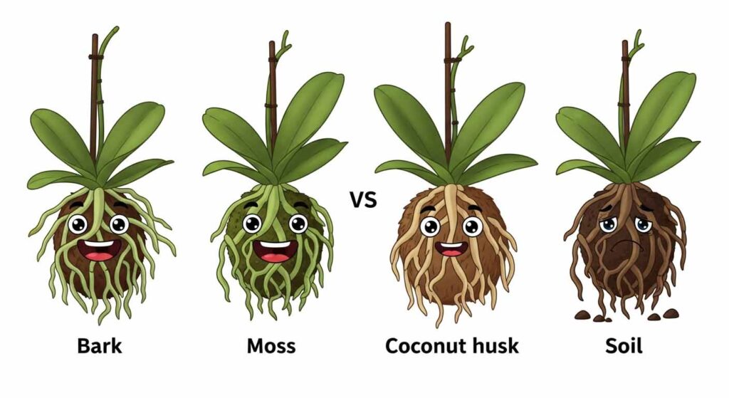 Best orchid mediums versus soil cartoon guide