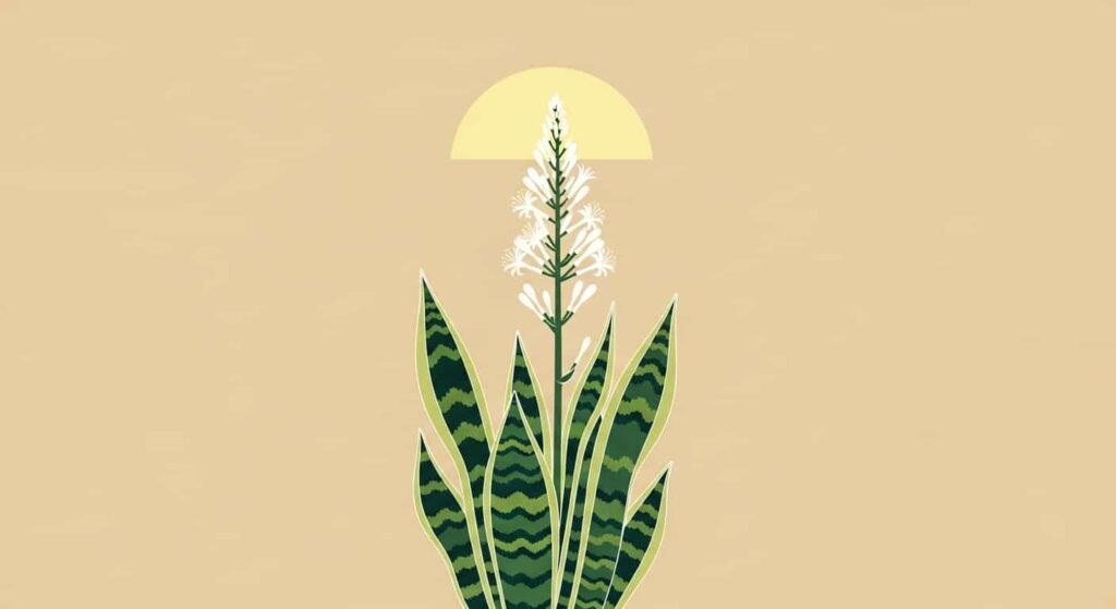 Why snake plant blooms flat illustration