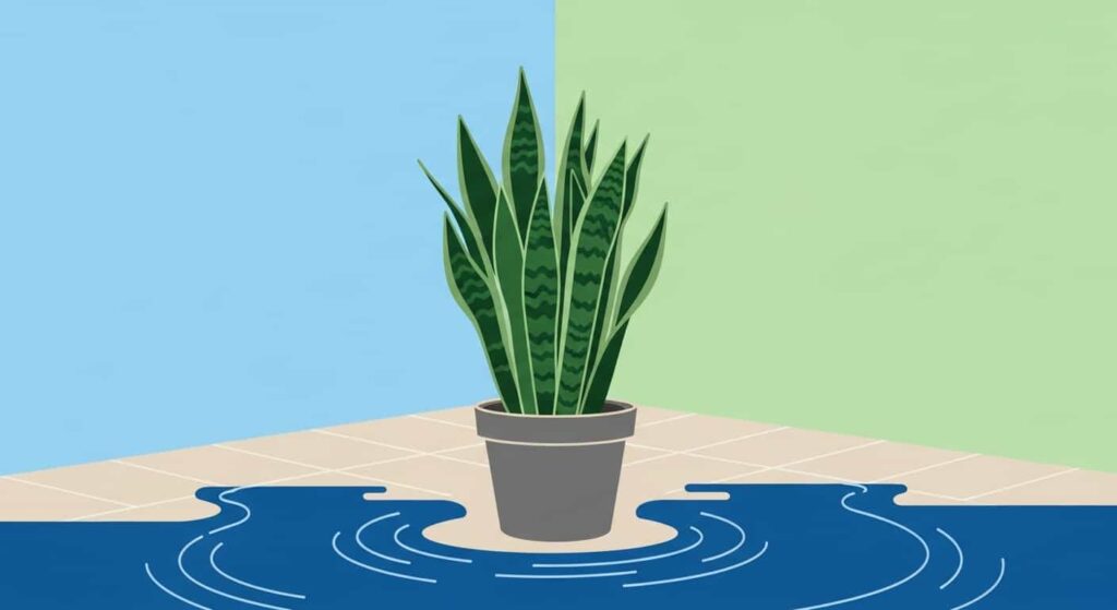 Snake plant in wrong placements like bathrooms and dark hallways, symbolizing poor Feng Shui.