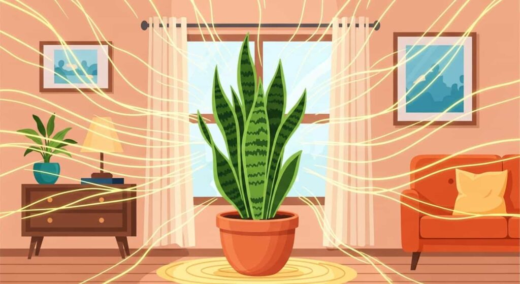 Snake plant as a guardian for home and spirit, spreading protective energy.