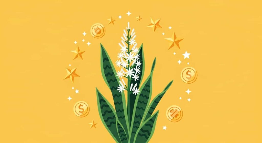 Snake plant flower representing good luck and prosperity